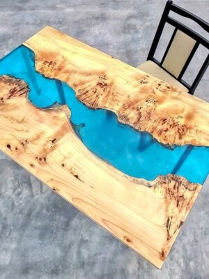 Premium 4 Seater Dining Table - Epoxy Resin & Wood