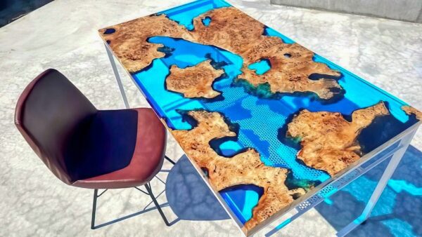 Premium 4 Seater Dining Table - Epoxy Resin & Wood