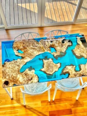 Premium 4 Seater Dining Table - Epoxy Resin & Wood