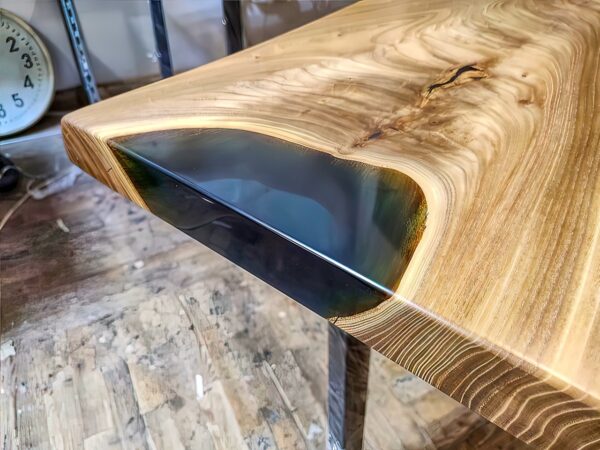 4 Seater Dining Table (Live Edge) - Epoxy Resin & Wood