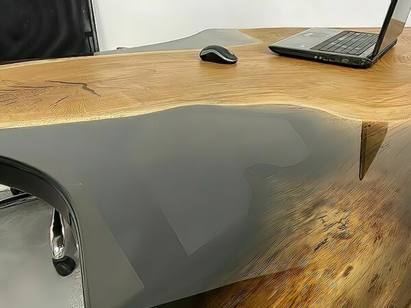 Executive Office Desk - Epoxy Resin & Teak Wood