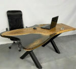 Executive Office Desk - Epoxy Resin & Teak Wood