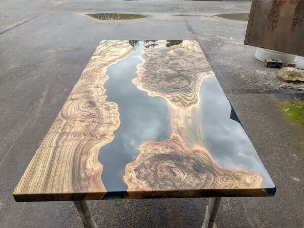 8 Seater Trendy Dining Table - Epoxy Resin & Wood