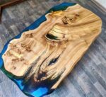 Unique Live Edge Coffee Center Table - Epoxy Resin & Wood