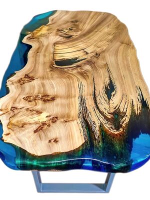 Unique Live Edge Coffee Center Table - Epoxy Resin & Wood