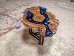 Designer Live Edge Coffee Table - Epoxy Resin & Wood (Ocean Style)