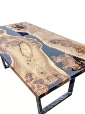 Luxury 6 Seater Dining Table - Epoxy Resin & Wood