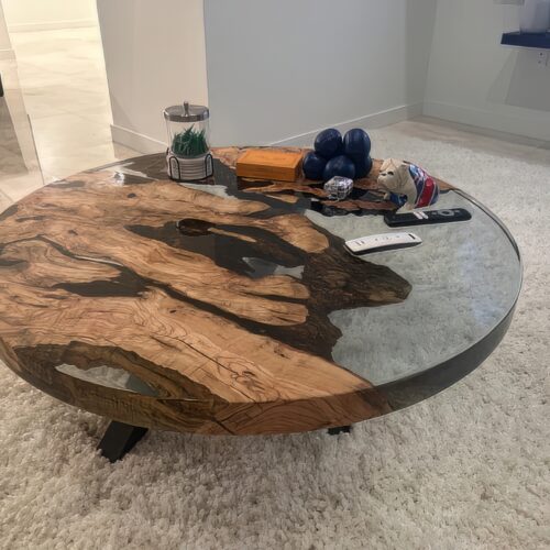 Unique Live Edge Coffee Center Table - Epoxy Resin & Wood photo review