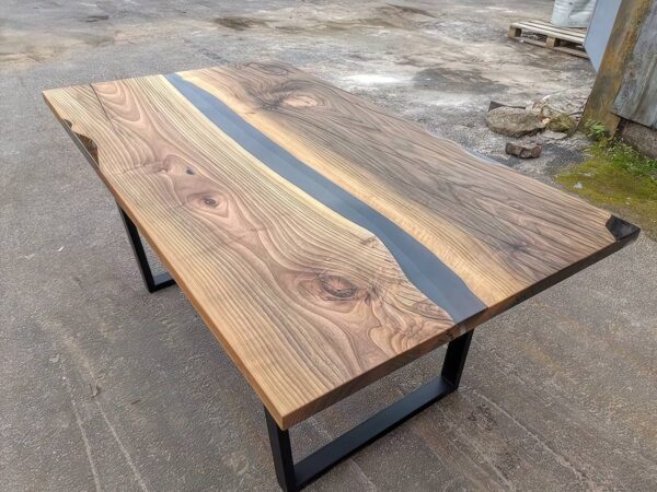 6 Seater Elegant Dining Table- Epoxy Resin & Wood