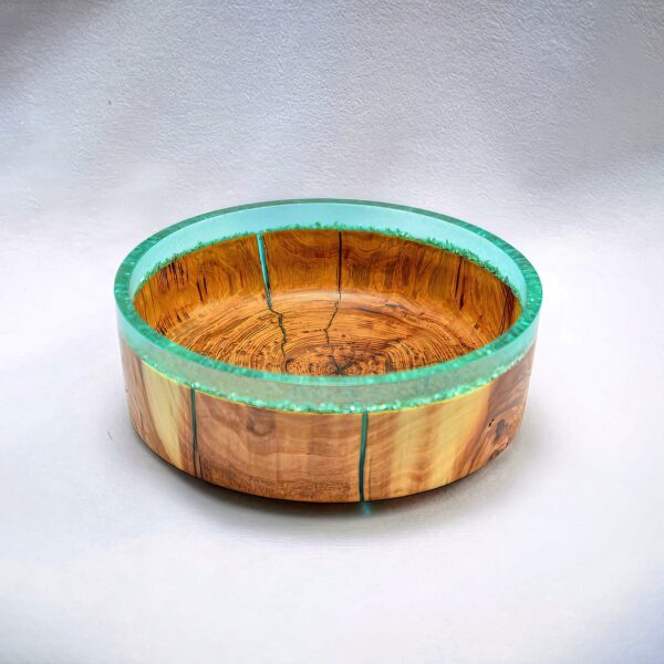 Resin & Teak Wood Round Bowl