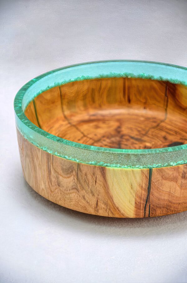 Resin & Teak Wood Round Bowl