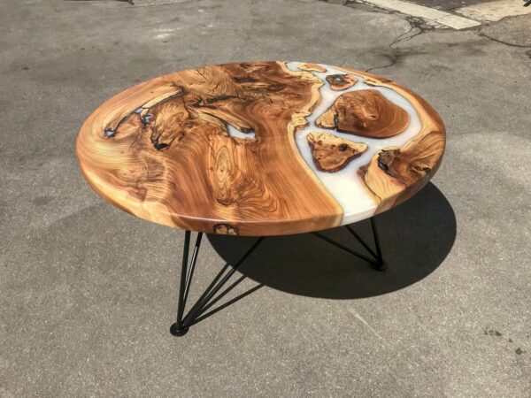 White Resin Round Coffee Table