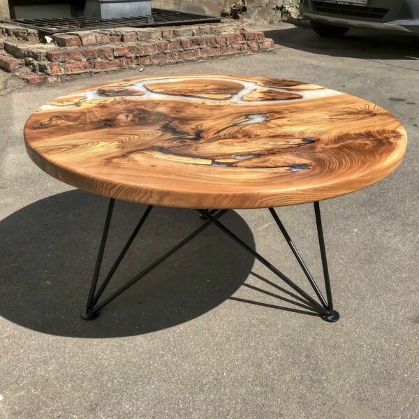 White Resin Round Coffee Table