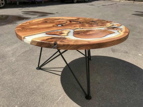 White Resin Round Coffee Table