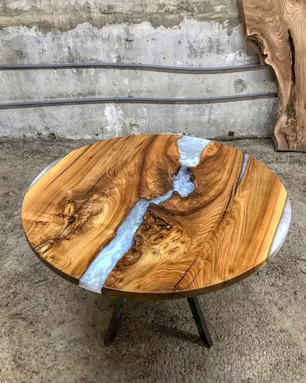 Living Room Coffee Table - Epoxy Resin & Wood