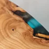 Turquoise Blue Coffee Table - Epoxy Resin and Wood