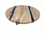 Epoxy Resin and Teak Wood Coffee Table (Translucent Black)