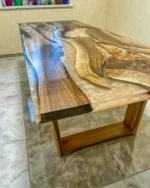 8 Seater Dining Table Made Of Epoxy Resin & Wood