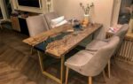 Customised 6 Seater Dining Table - Epoxy Resin &  Wood