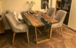 Customised 6 Seater Dining Table - Epoxy Resin &  Wood