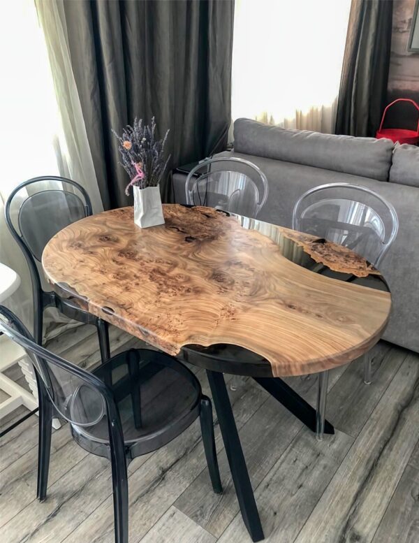 Teak Wood Dining Table - Epoxy Resin