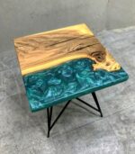 Square Coffee Table - Epoxy Resin & Teak Wood