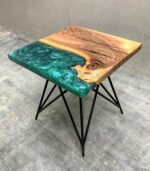 Square Coffee Table - Epoxy Resin & Teak Wood