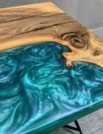 Square Coffee Table - Epoxy Resin & Teak Wood