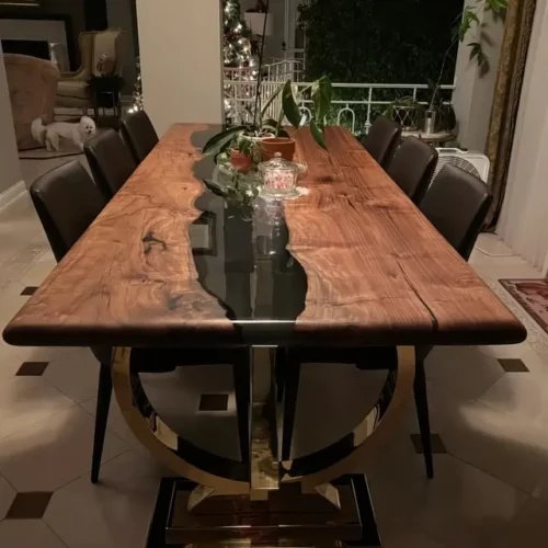 8 Seater Dining Table Made Of Epoxy Resin & Wood photo review