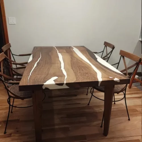 Unique Live Edge Coffee Center Table - Epoxy Resin & Wood photo review