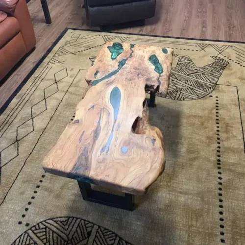 Unique Live Edge Coffee Center Table - Epoxy Resin & Wood photo review