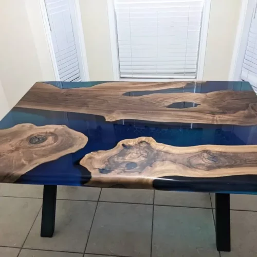 Unique Live Edge Coffee Center Table - Epoxy Resin & Wood photo review