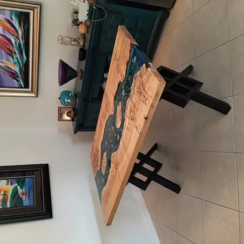 Unique Live Edge Coffee Center Table - Epoxy Resin & Wood photo review