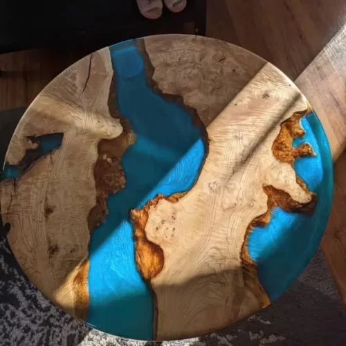 Unique Live Edge Coffee Center Table - Epoxy Resin & Wood photo review