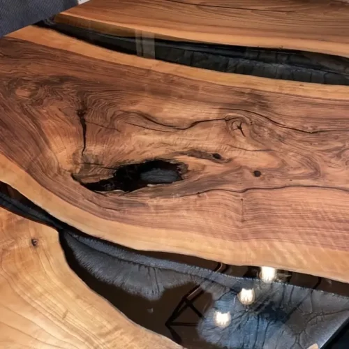 Extendable Resin Conference Table - Epoxy Resin & Teak Wood photo review