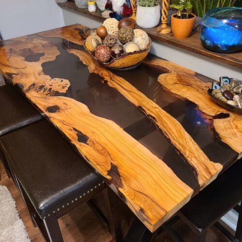 Unique Live Edge Coffee Center Table - Epoxy Resin & Wood photo review