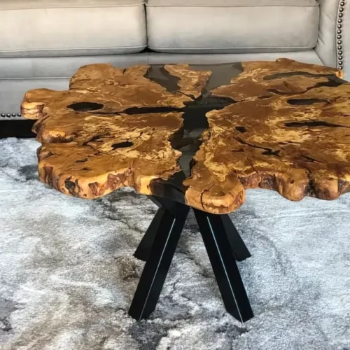 Unique Live Edge Coffee Center Table - Epoxy Resin & Wood photo review