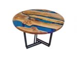 Translucent Blue Premium Coffee Table - Epoxy Resin & Wood