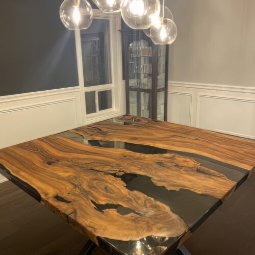 Unique Live Edge Coffee Center Table - Epoxy Resin & Wood photo review