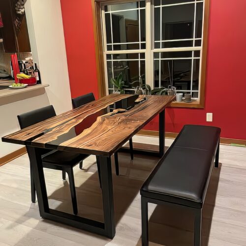 Extendable Resin Conference Table - Epoxy Resin & Teak Wood photo review