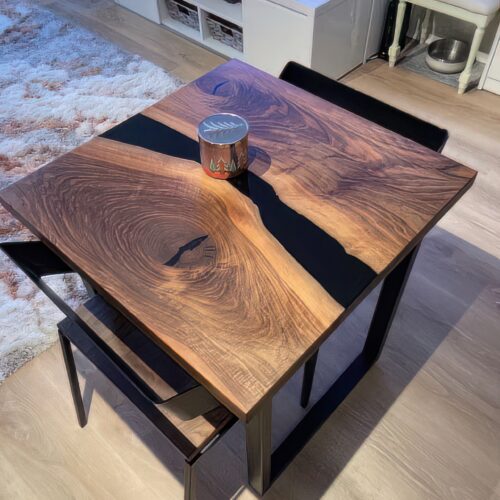 Extendable Resin Conference Table - Epoxy Resin & Teak Wood photo review