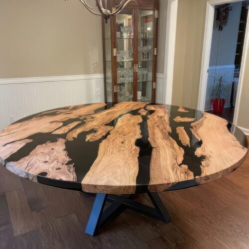 Unique Live Edge Coffee Center Table - Epoxy Resin & Wood photo review