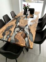 8 seater dining table with chairs - Epoxy resin