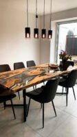 8 seater dining table with chairs - Epoxy resin