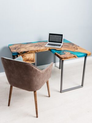 L Shape Study Table - Epoxy resin