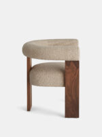 Boucle fabric dining chair - WoodenBliss