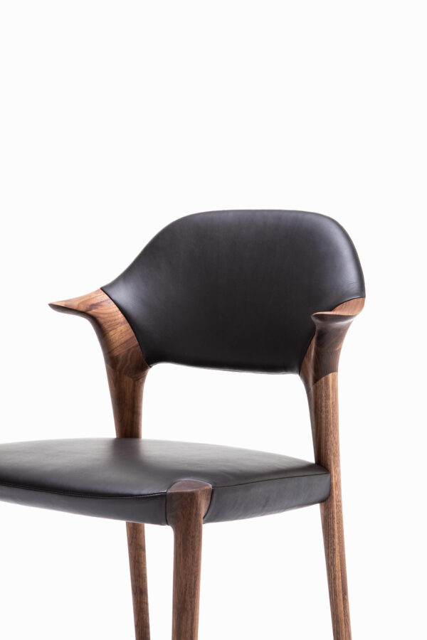 Curved Armrest Dining Chair - ShadowCraft