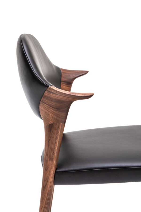 Curved Armrest Dining Chair - ShadowCraft