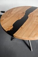 Round Hardwood Coffee Table - Epoxy Resin