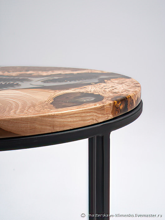 Round Wood Coffee Table -Epoxy Resin